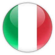 A circular icon displaying the Italian flag with vertical stripes in green, white, and red from left to right.