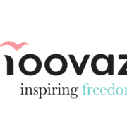 Logo of "Moovaz" featuring a pink abstract bird above the company name, with the tagline "inspiring freedom" underneath.