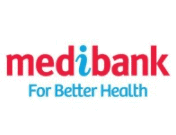 A logo of Medibank, which reads 'Medibank' in blue lettering followed by the tagline 'For Better Health' below it. The design is simple and straightforward, conveying the brand's focus on health and wellbeing.