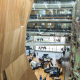 An interior shot of the modern, multi-level library at the Melbourne School of Design at the University of Melbourne